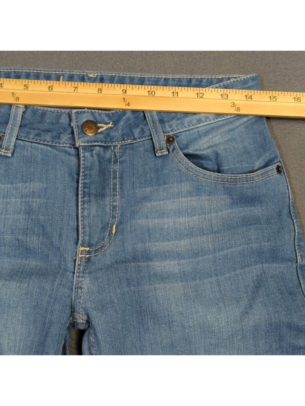 Kimes Ranch Jeans Women's 4x34 Fits 29x30 Blue Lola Trouser Flare Leg Raw Hem - Picture 6 of 13